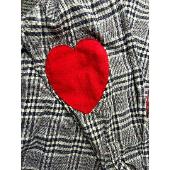 Vintage Izod Men's XL Plaid Long-Sleeve Shirt Heart Elbow Patches Zip Closure - Picture 4 of 7